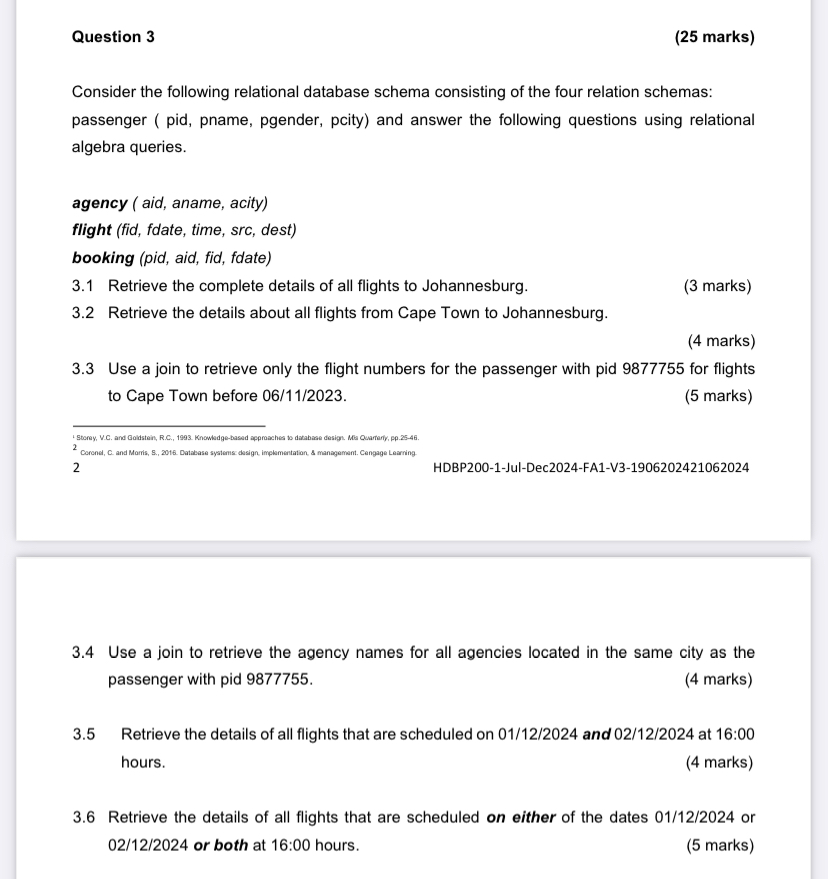 Question 3 ( 2 5 marks ) Consider the following