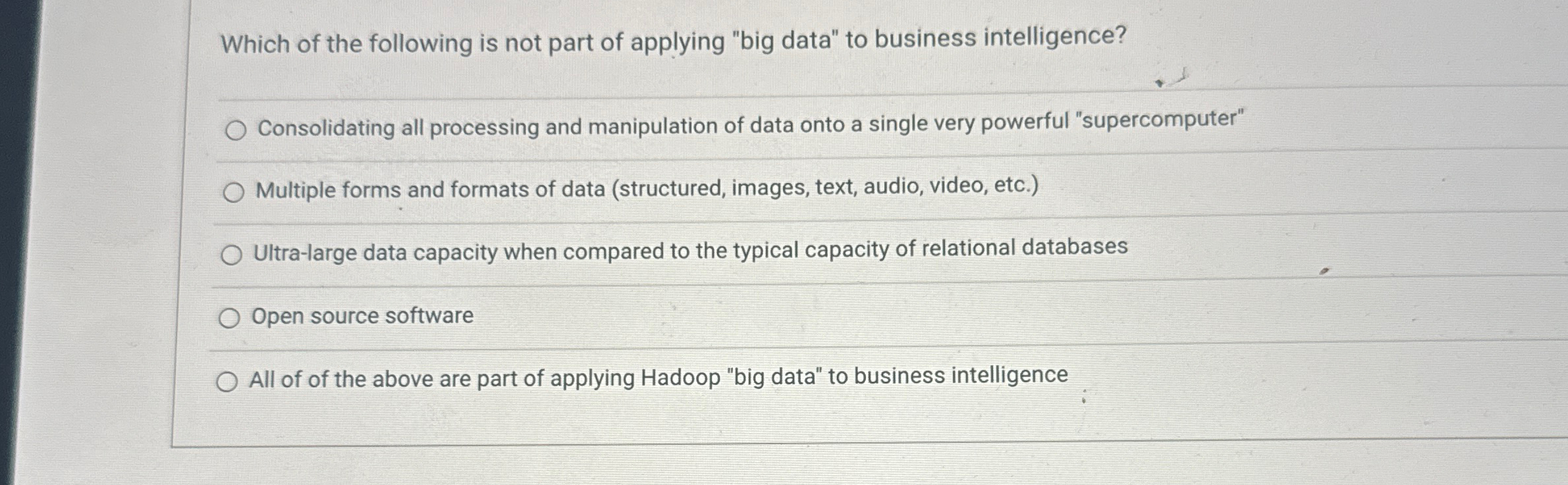 Which of the following is not part of applying