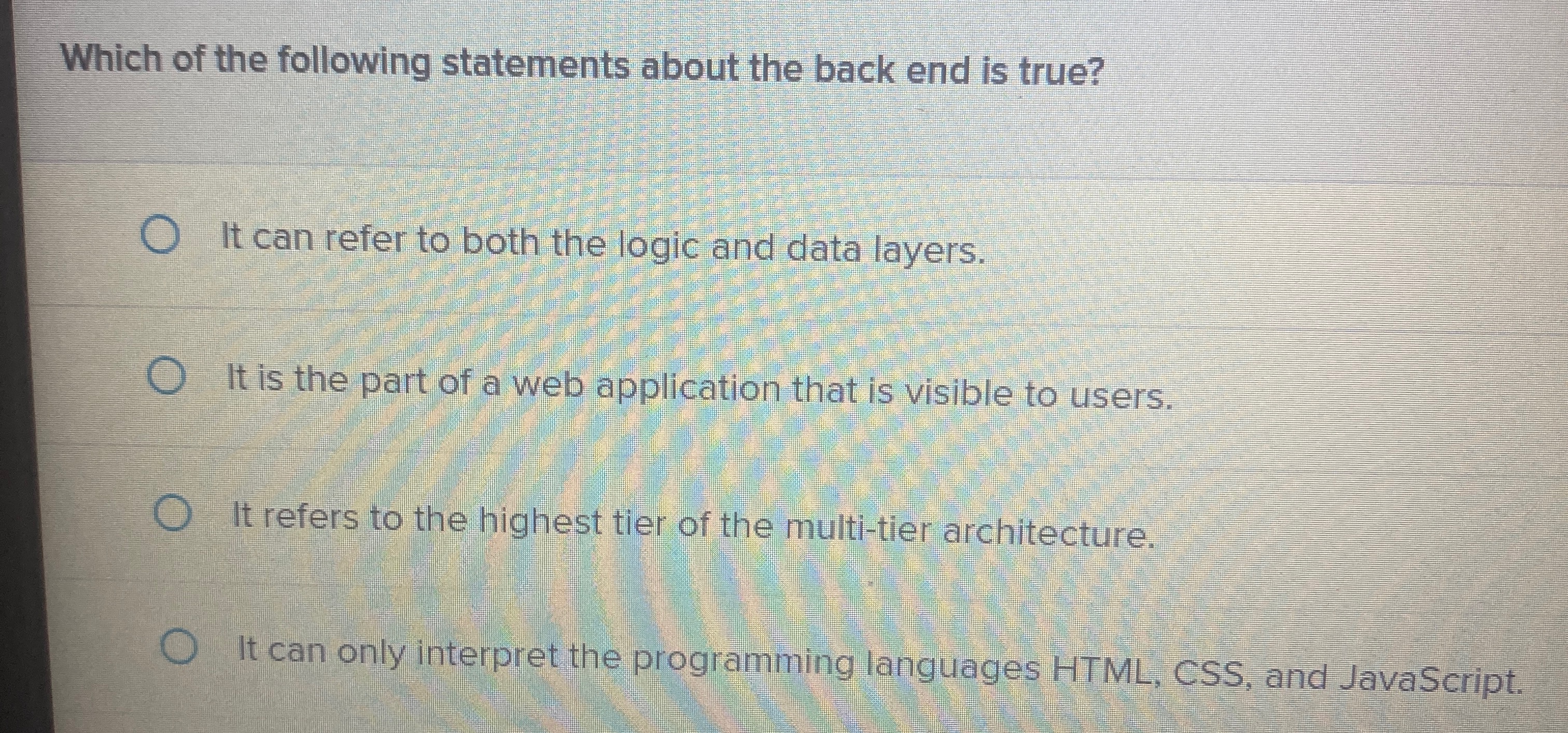 Which of the following statements about the back