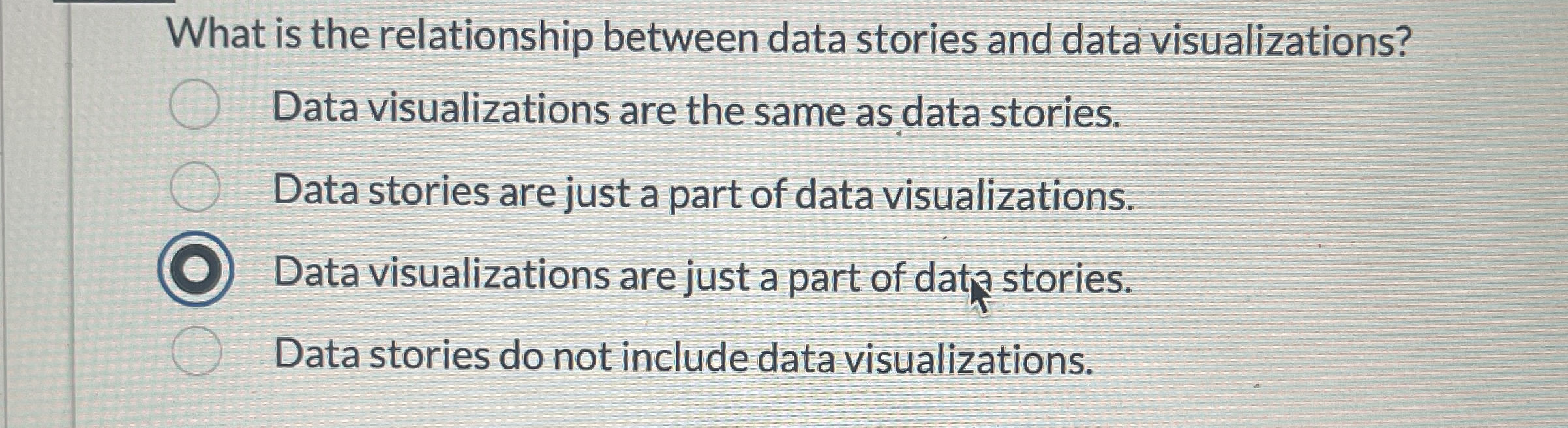 What is the relationship between data stories and