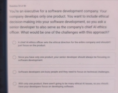 Quanan of 4 0 You're an executive for a software