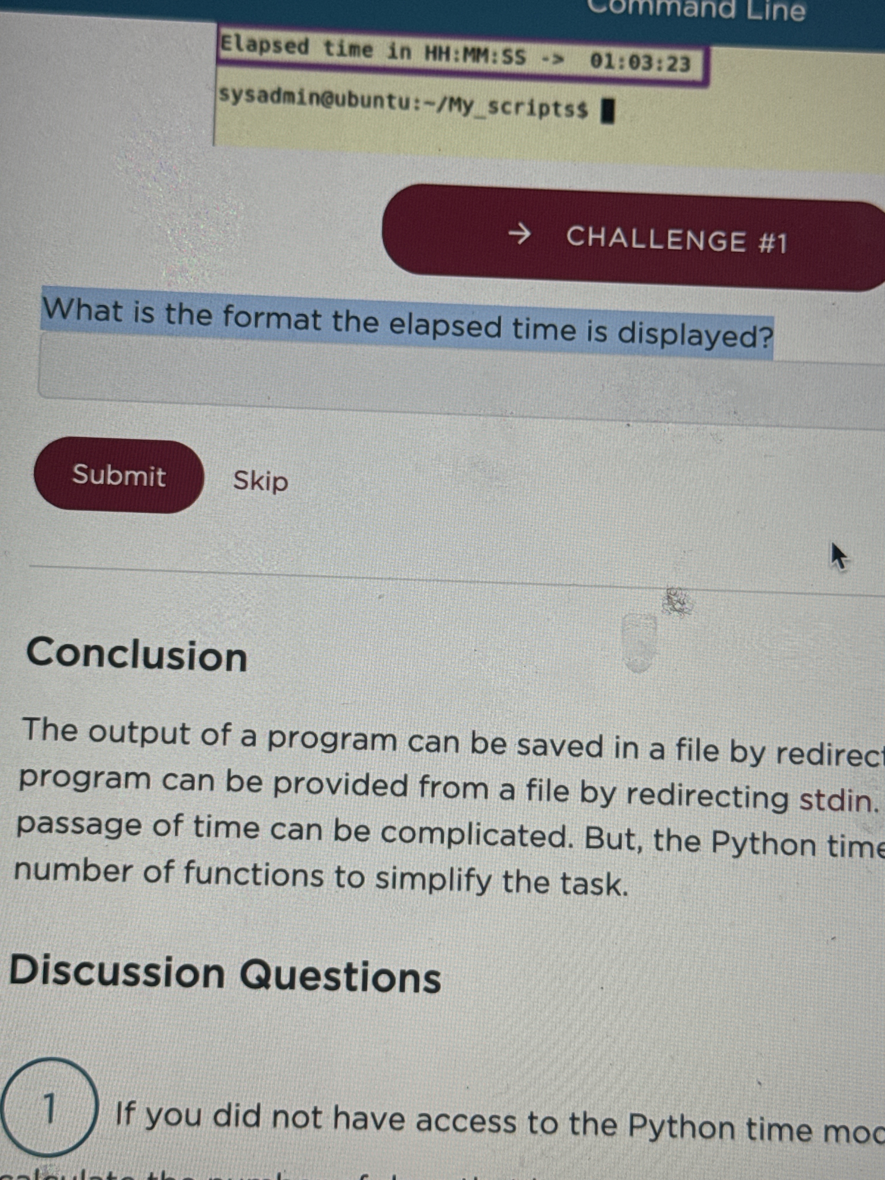 Elapsed Line sysadmin@ubuntu: - / My _ scripts$