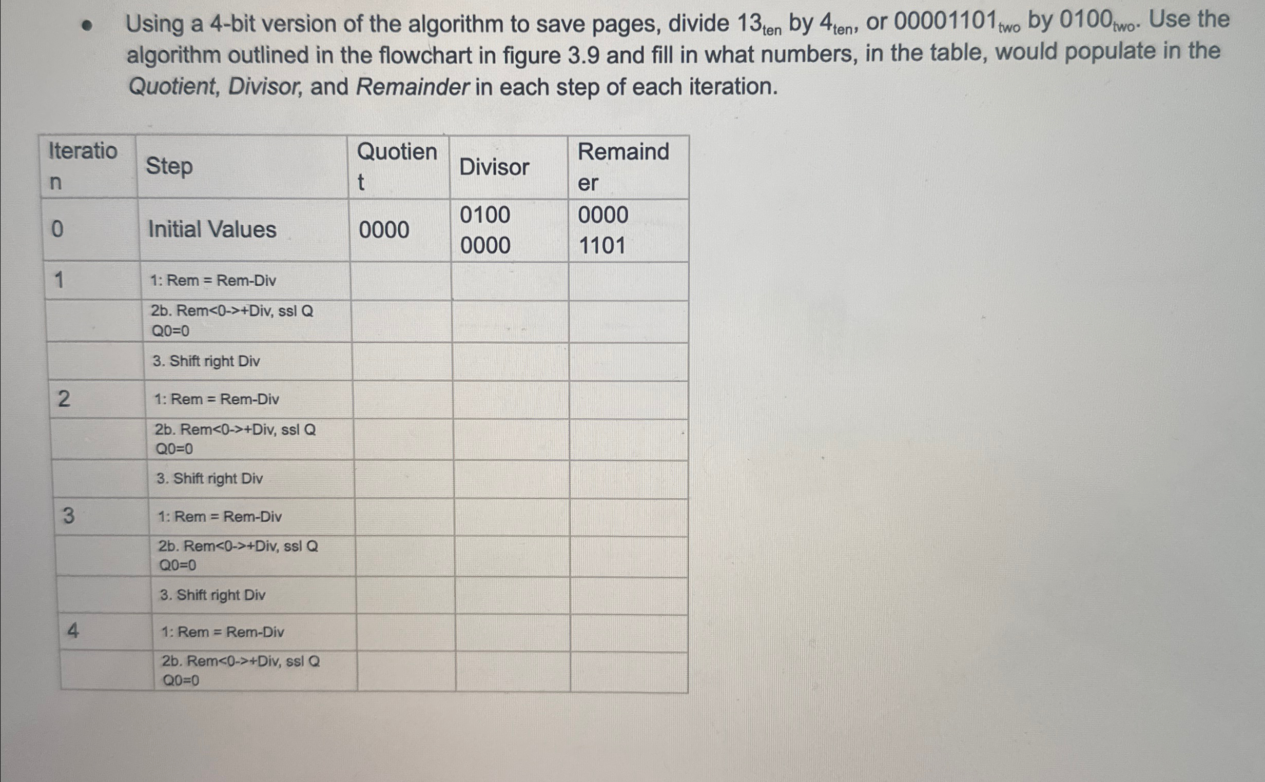 Using a 4 - bit version of the algorithm to save