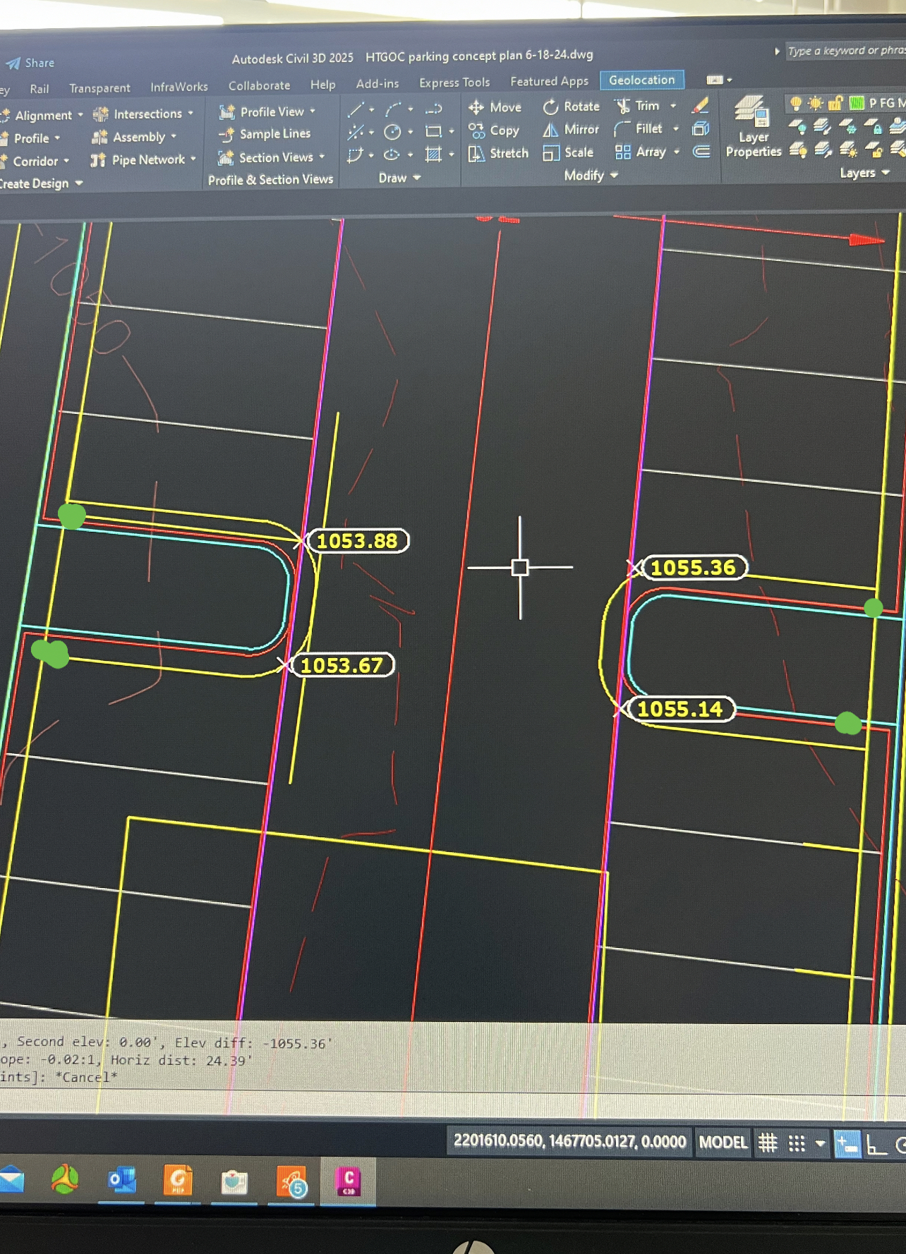 Please soLve for each green dot spot evelation,