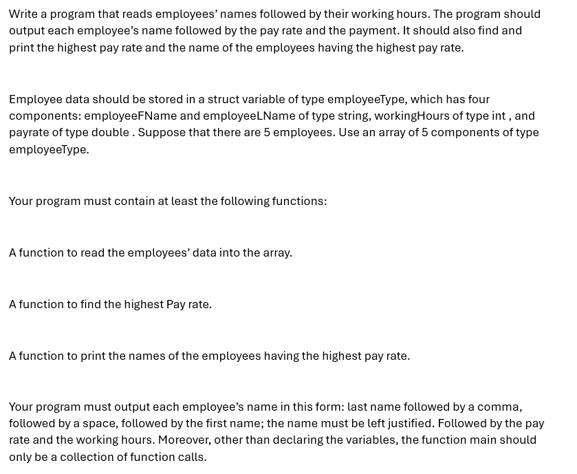 C + + program Write a program that reads
