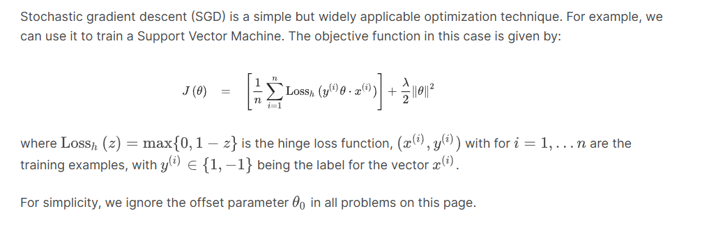 Stochastic gradient descent ( SGD ) is a simple