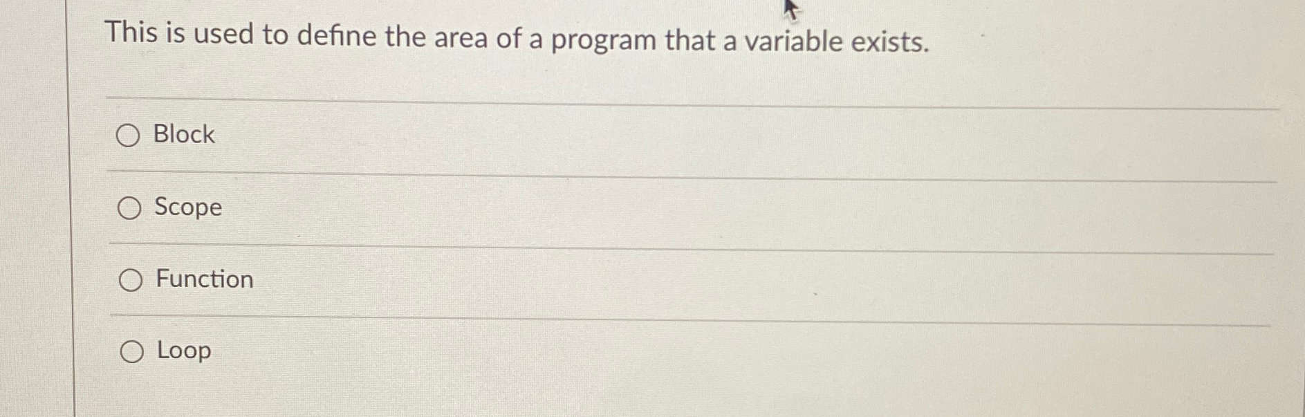 This is used to define the area of a program that