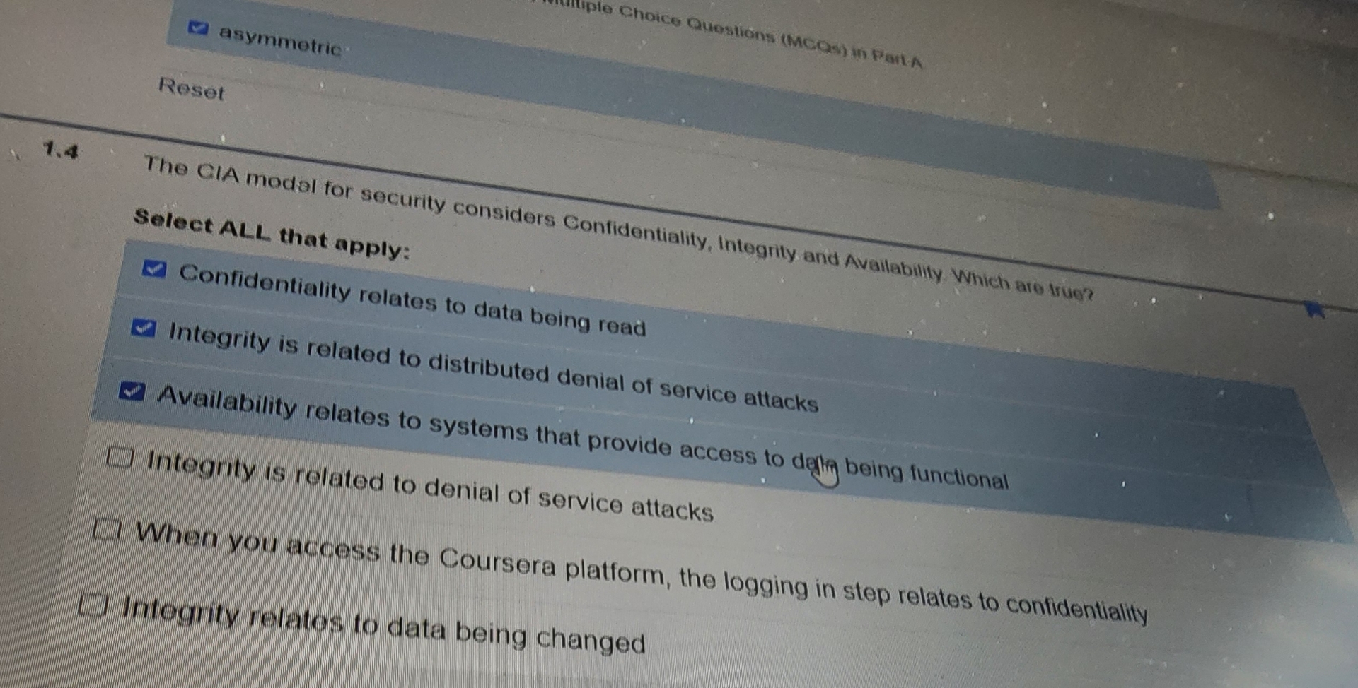 Reset asymmetric Choice avostions ( mcOes ) in