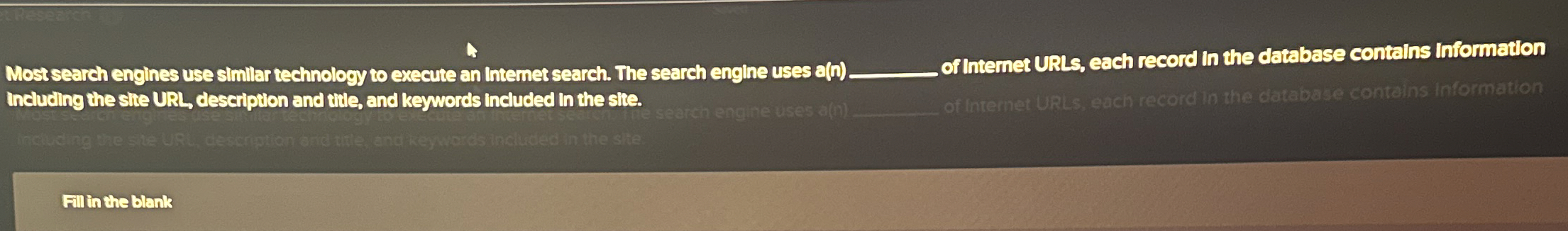 Most search engines use similar technology to