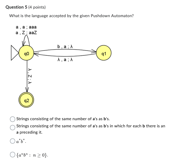 Question 5 ( 4 points ) What is the language