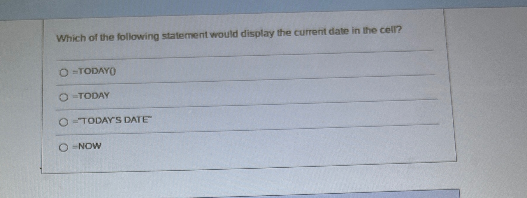 Which of the following statement would display