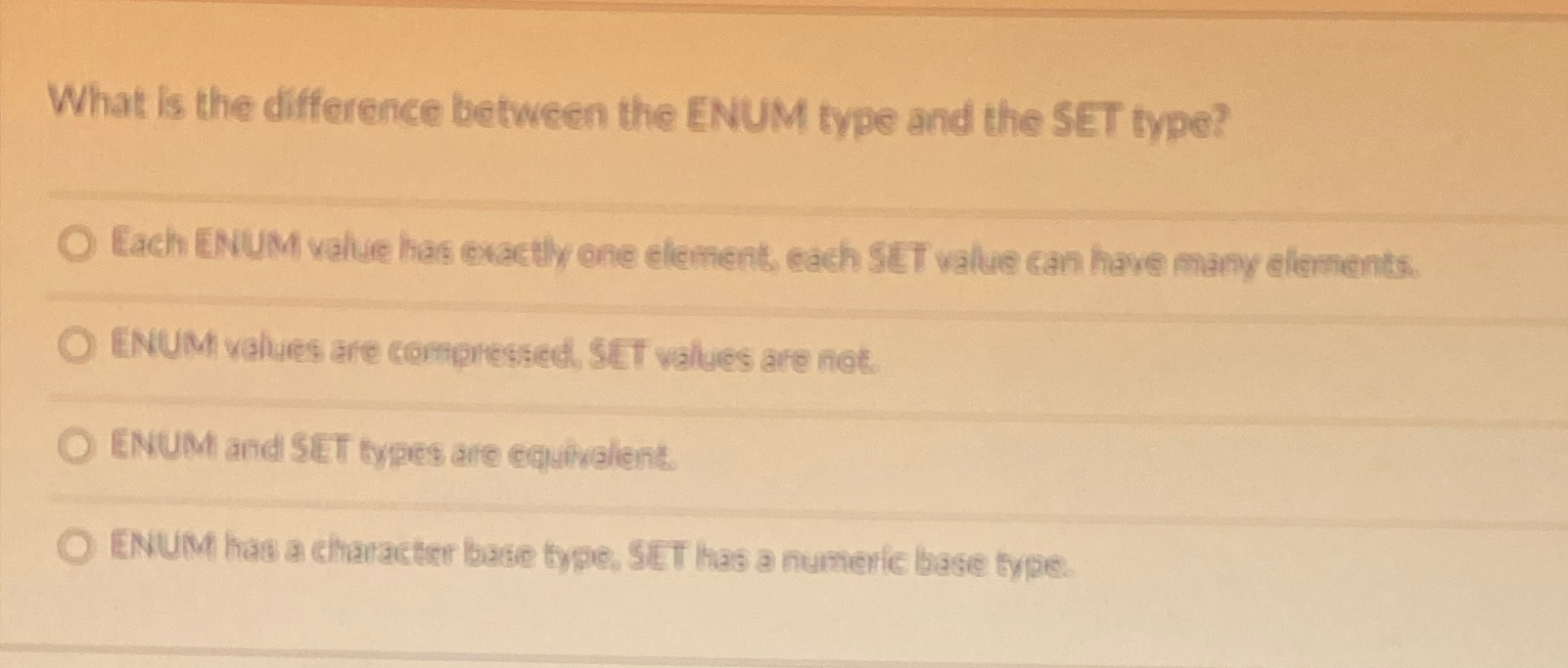 What is the difference between the ENUM type and