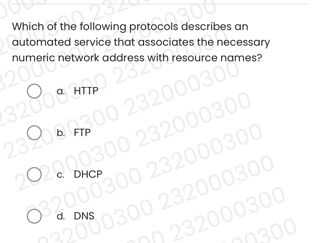 Which of the following protocols describes an