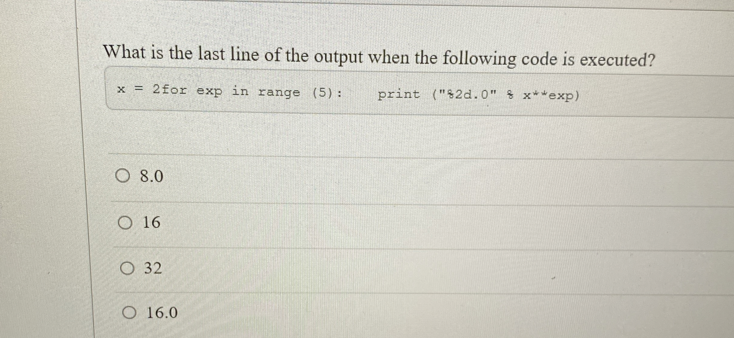 What is the last line of the output when the