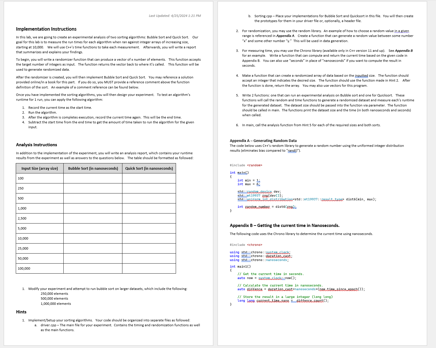 May I please see how you would set up this coding