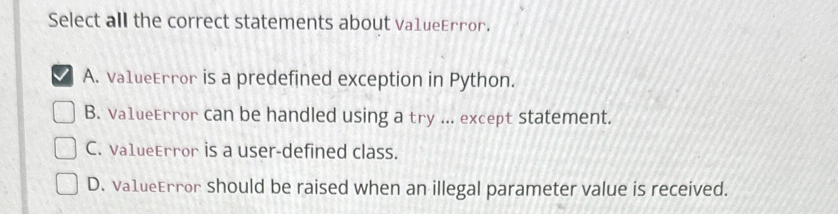 Select all the correct statements about