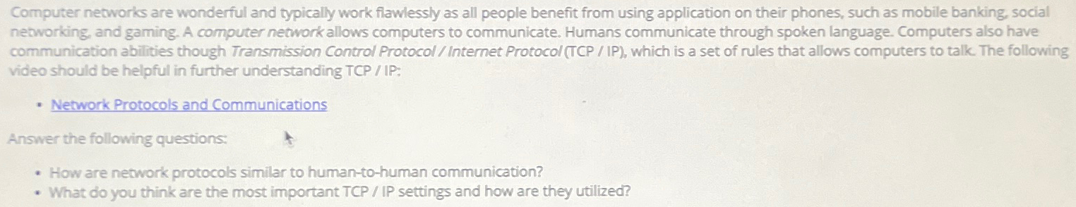 Computer networks are wonderful and typically