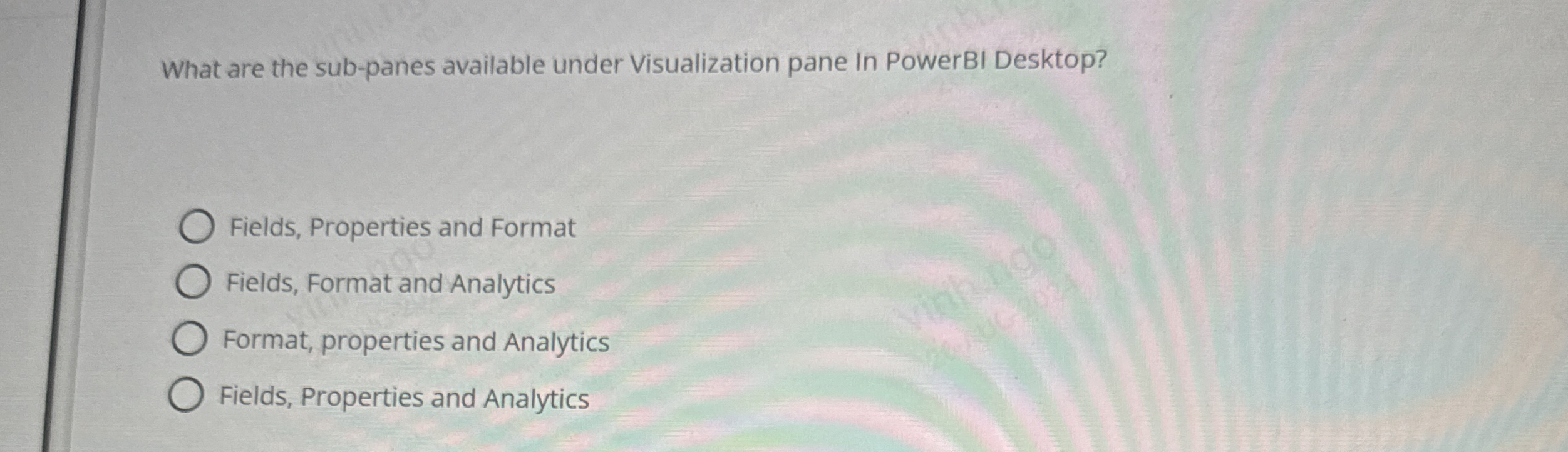 What are the sub - panes available under