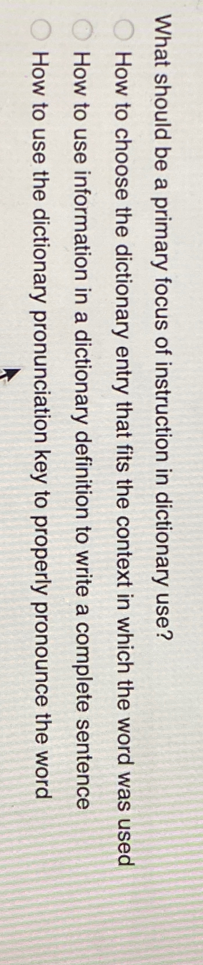 What should be a primary focus of instruction in