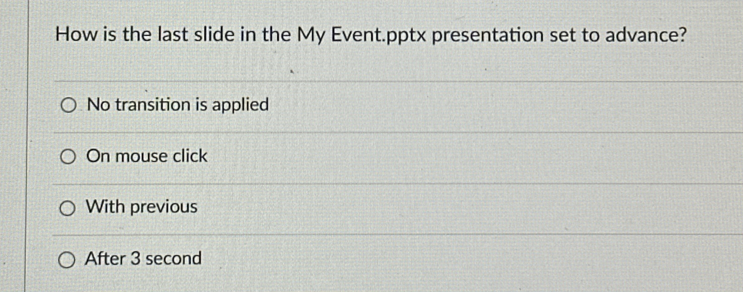How is the last slide in the My Event.pptx
