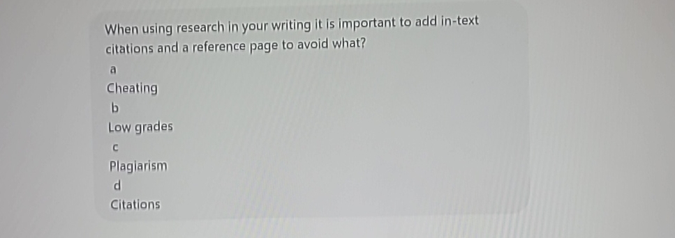 When using research in your writing it is