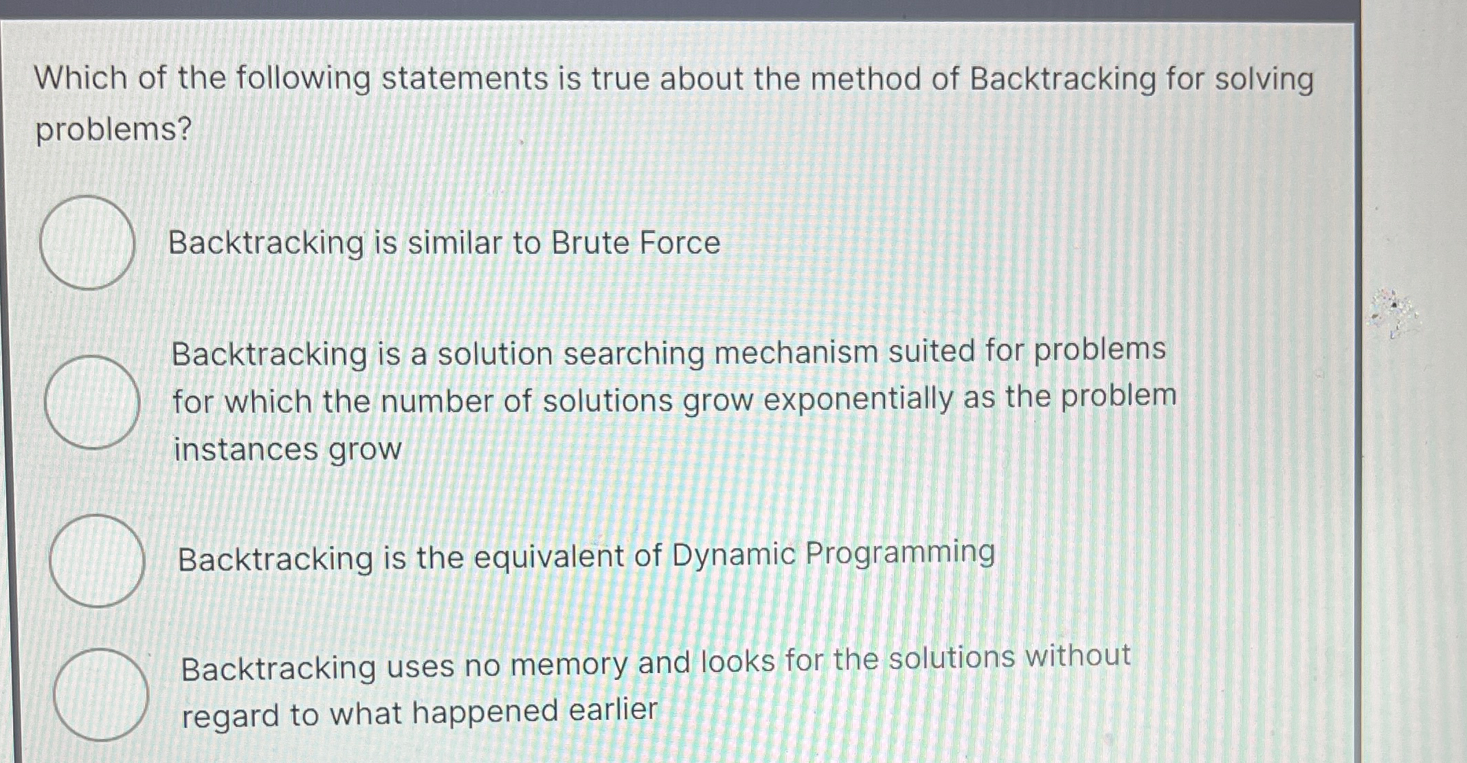 Which of the following statements is true about