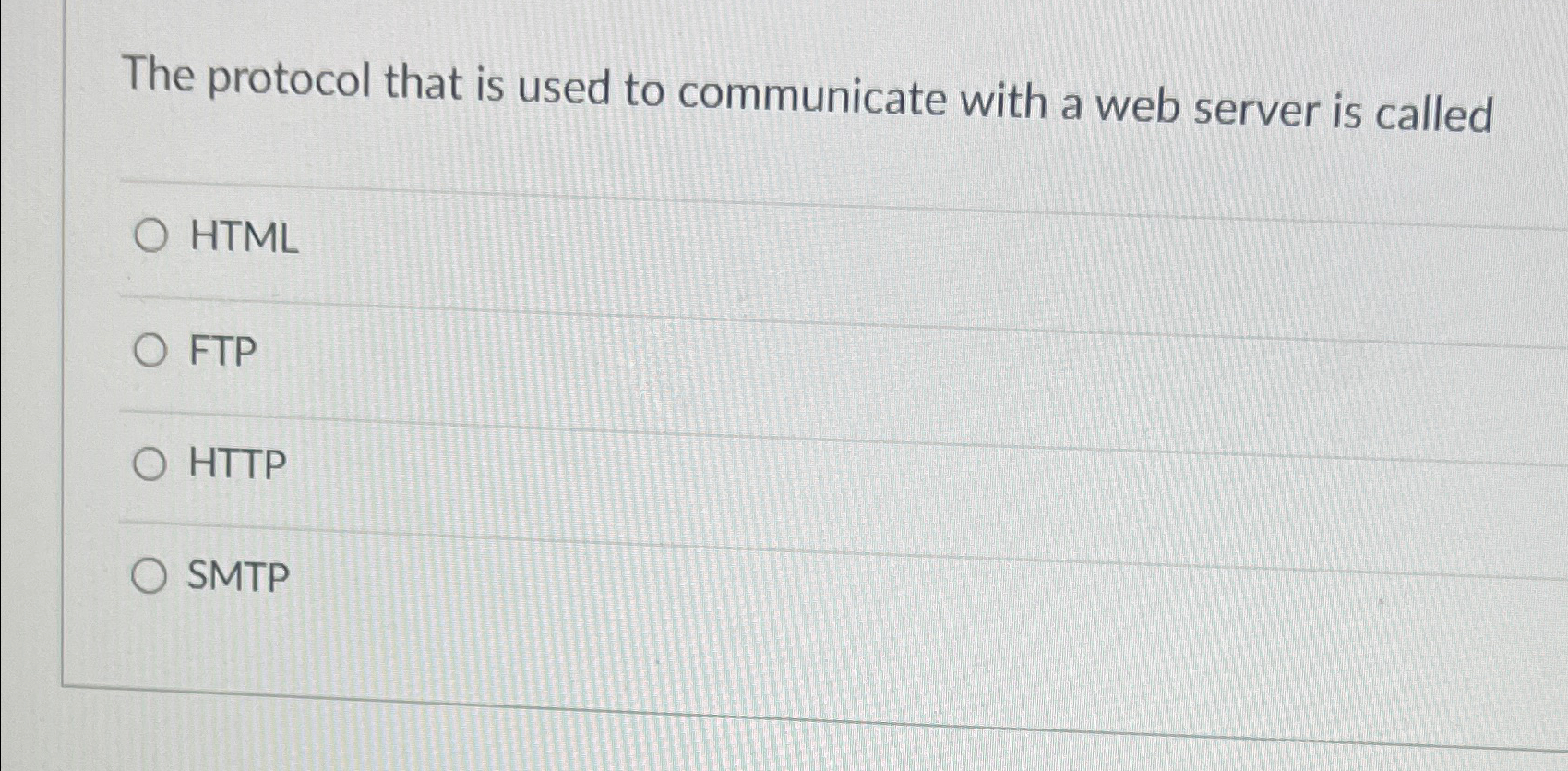 The protocol that is used to communicate with a
