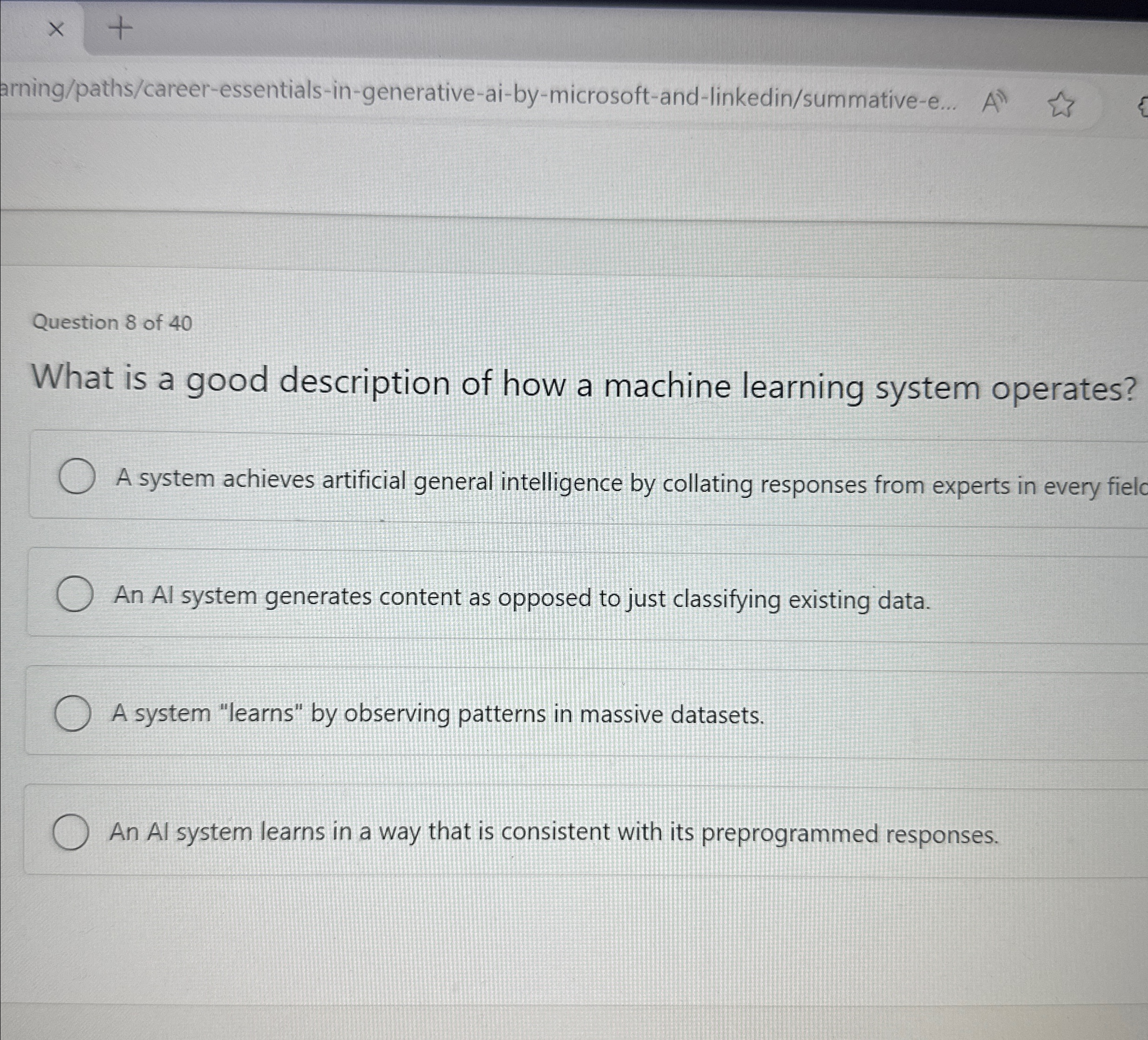 Question 8 of 4 0 What is a good description of