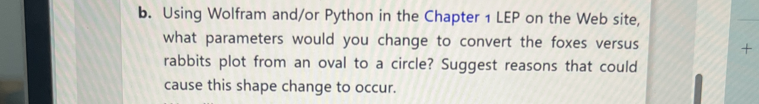 b . Using Wolfram and / or Python in the Chapter