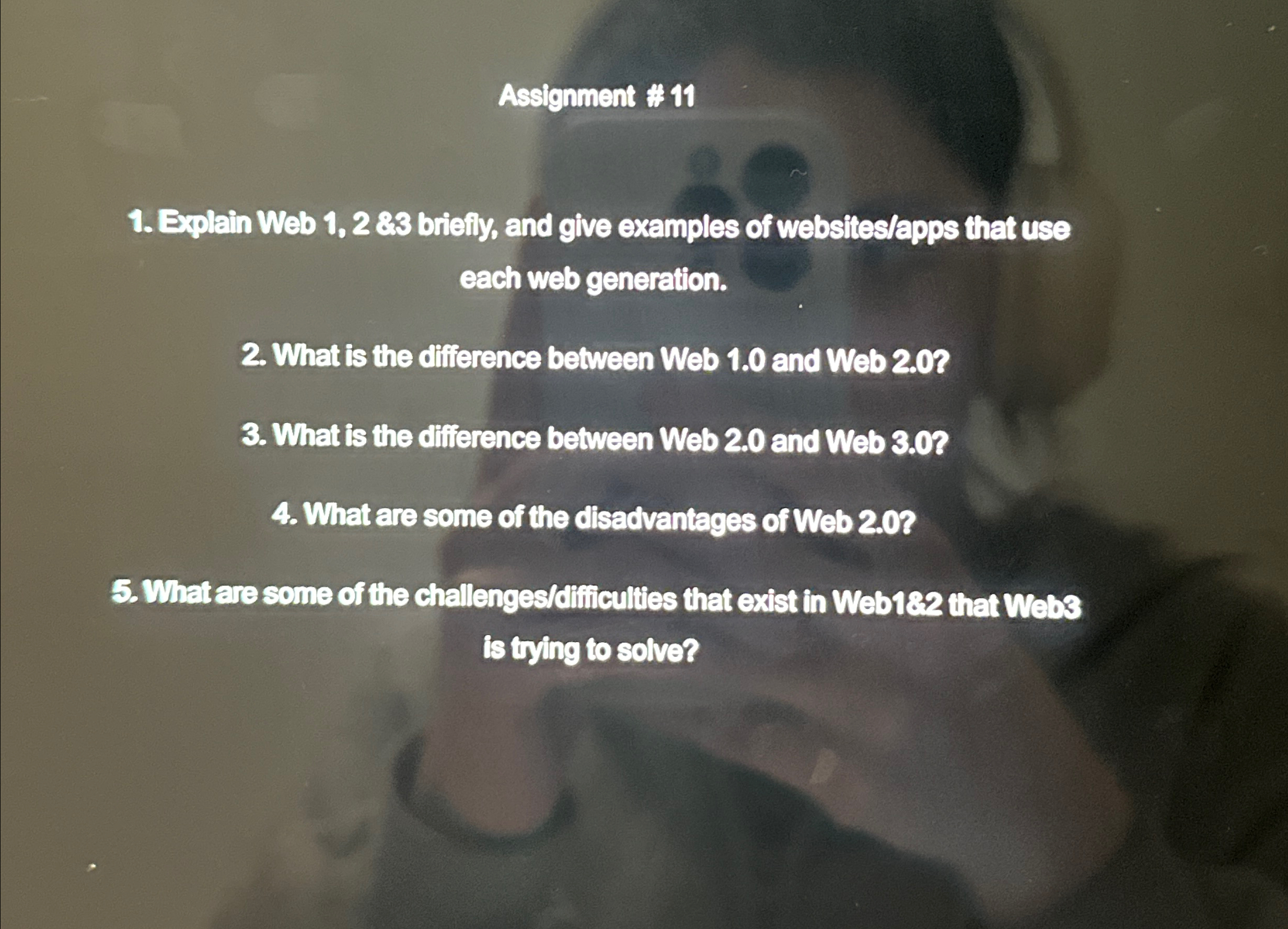 Assignment # 1 1 Explain Web 1 , 2 8 8 briefiy,