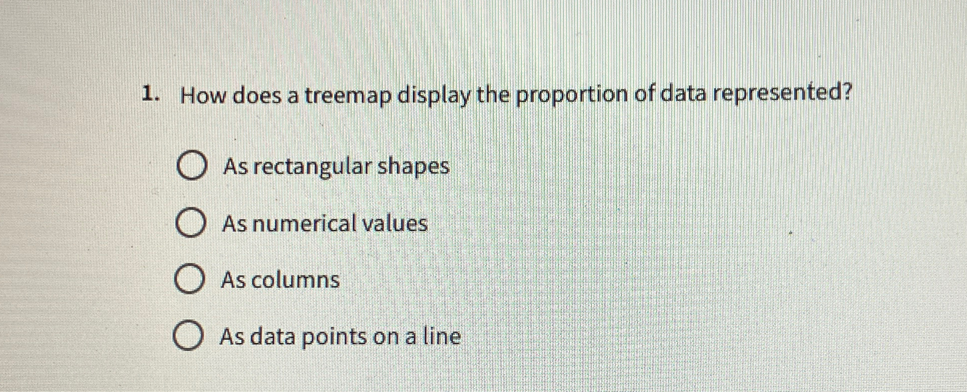 How does a treemap display the proportion of data
