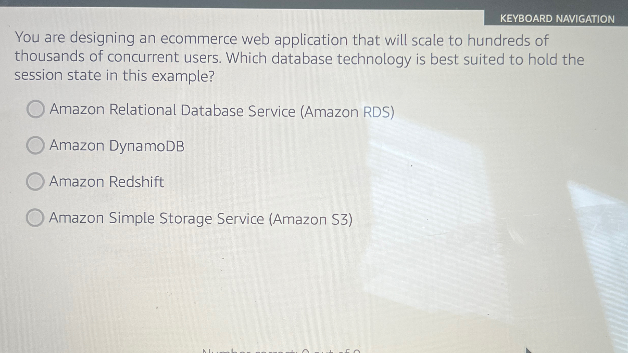 KEYBOARD NAVIGATION You are designing an