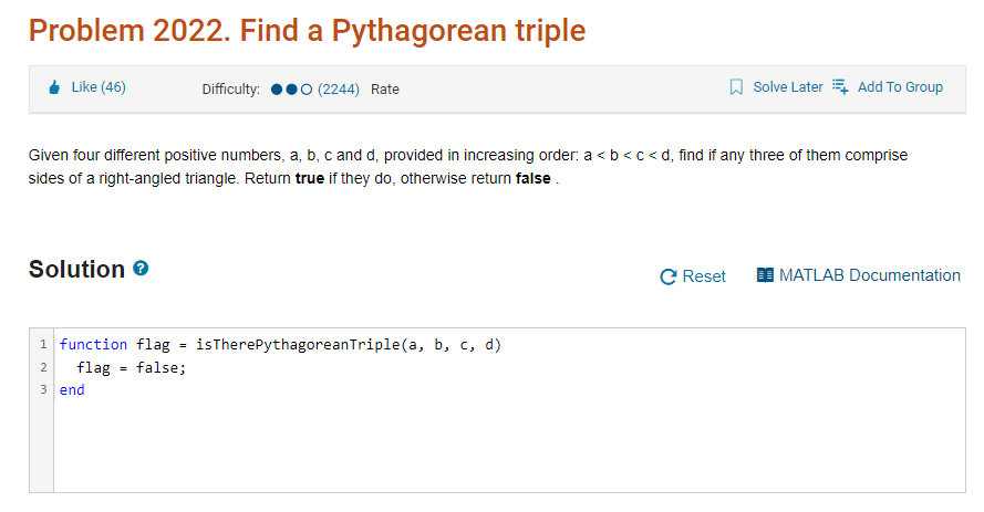 Problem 2 0 2 2 Find a Pythagorean triple