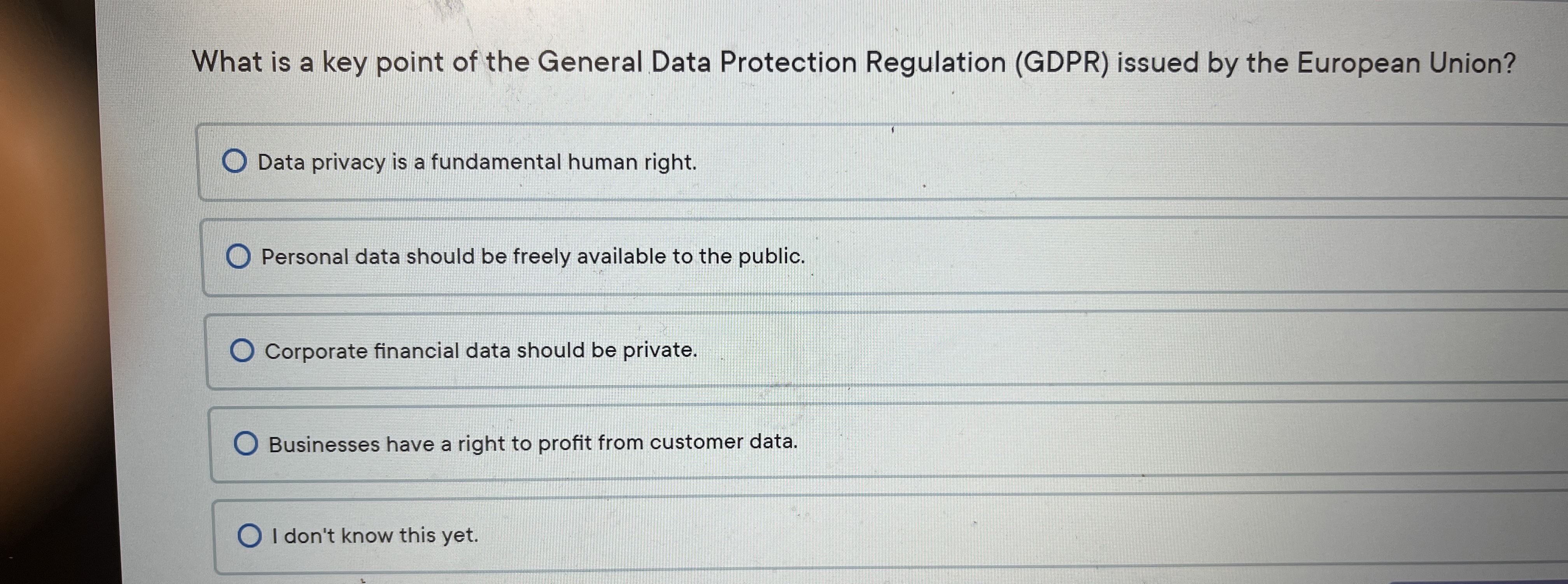 What is a key point of the General Data