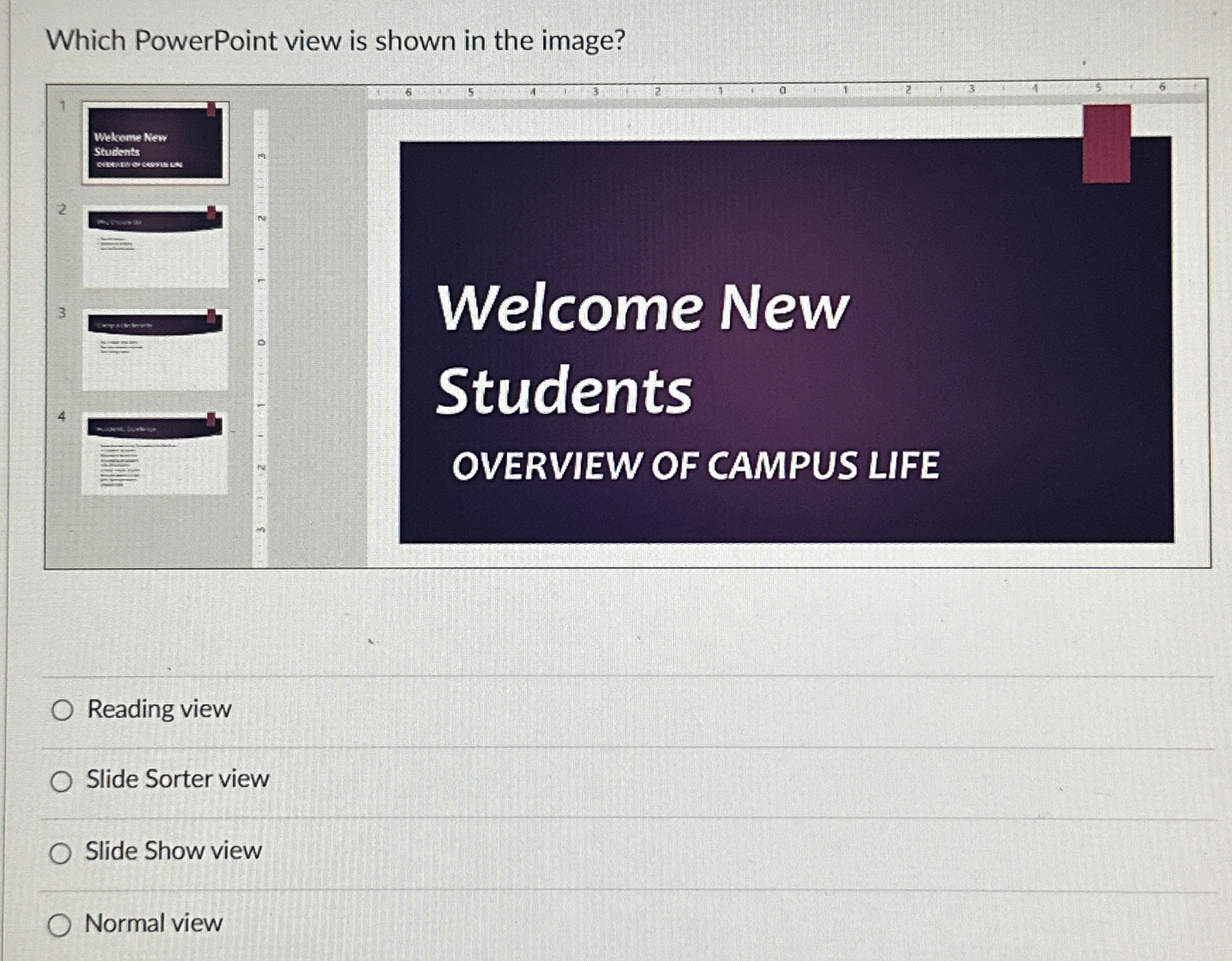 Which PowerPoint view is shown in the image?