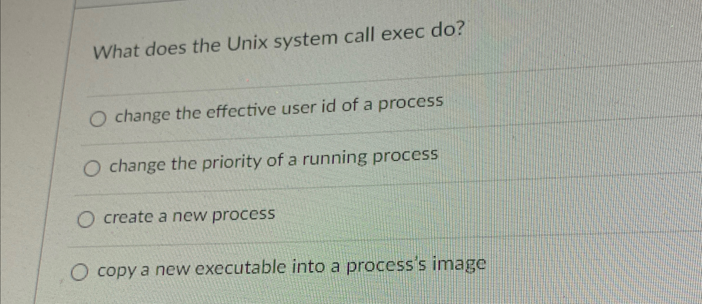 What does the Unix system call exec do ? change