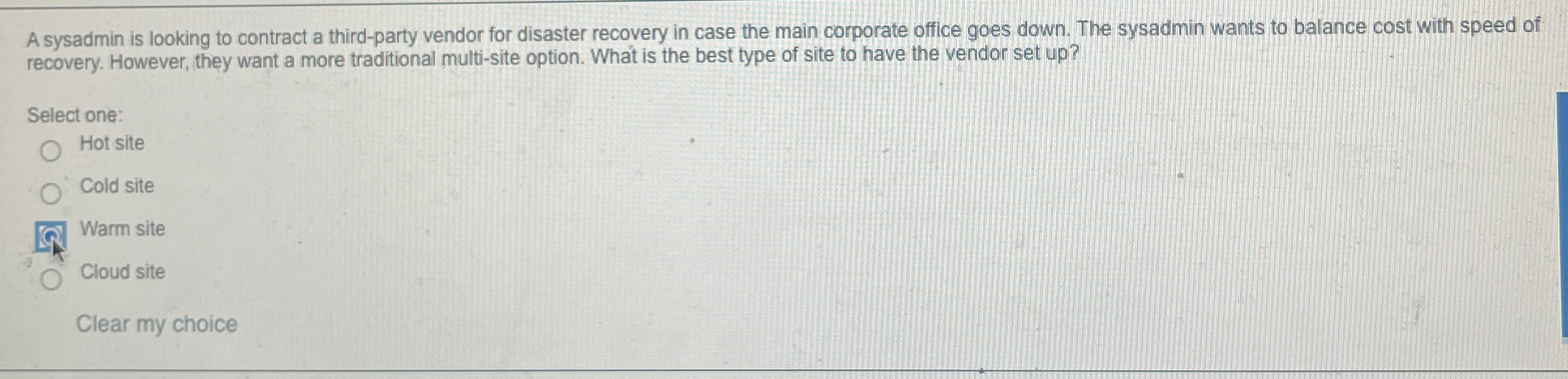 A sysadmin is looking to contract a third - party