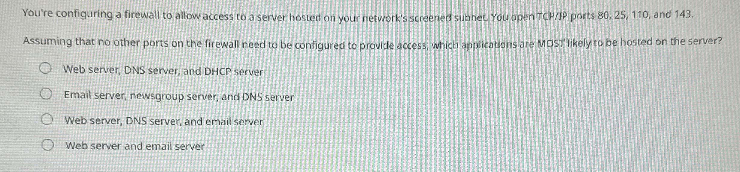 You're configuring a firewall to allow access to