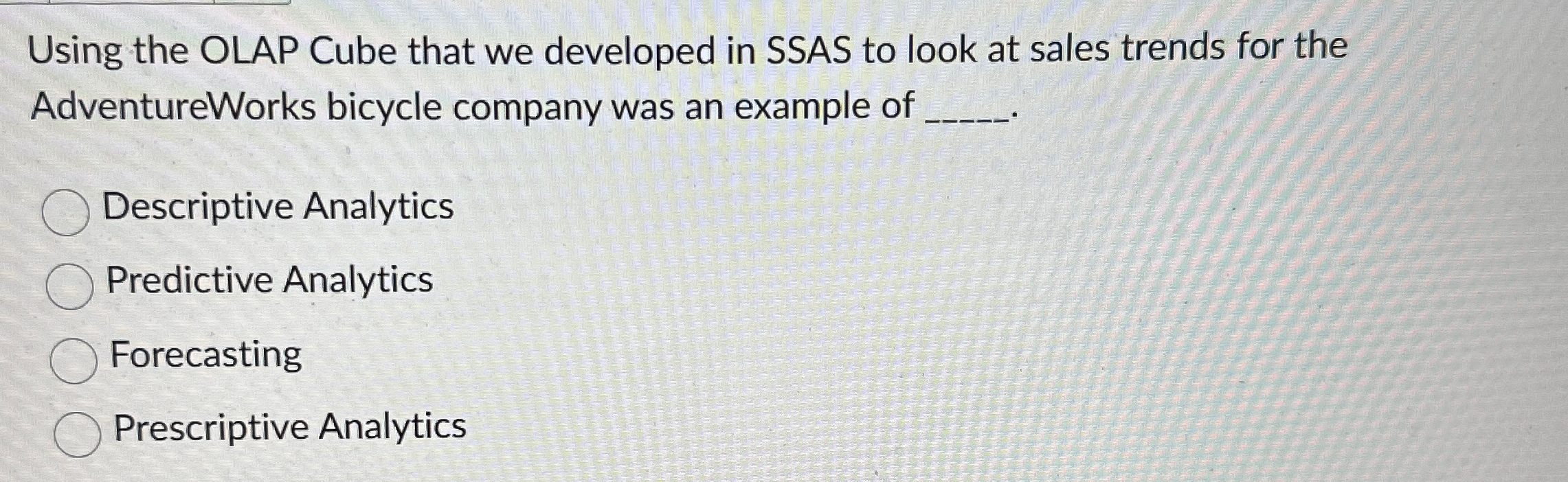 Using the OLAP Cube that we developed in SSAS to