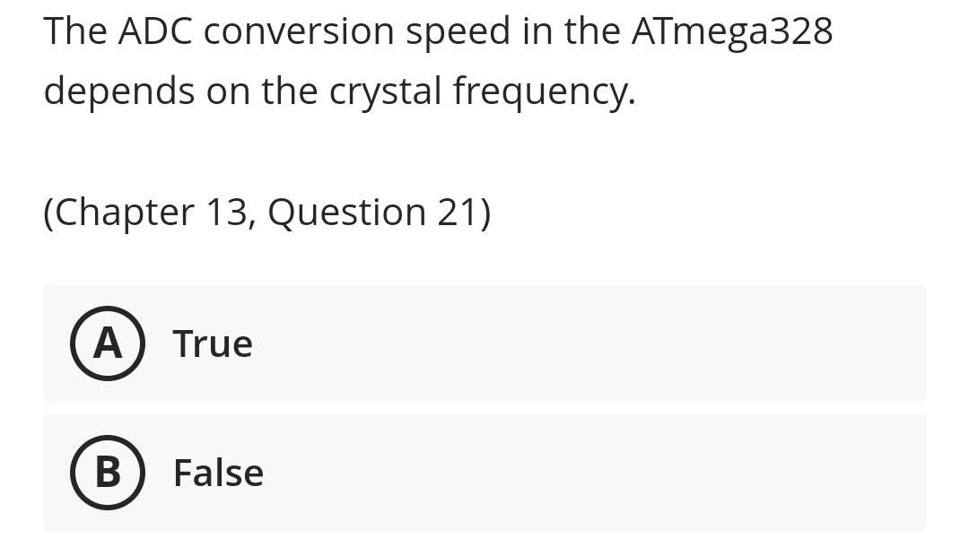The ADC conversion speed in the ATmega 3 2 8