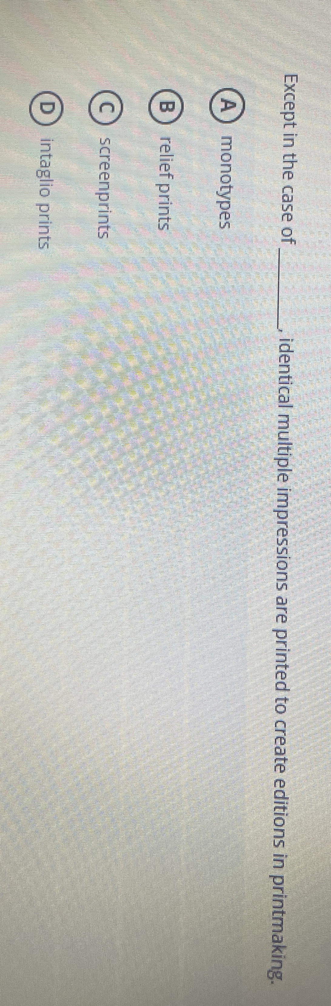 Except in the case of q , identical multiple