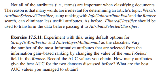 How can i solve this weka exercise? The datasets