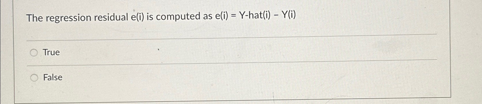 The regression residual e ( i ) is computed as e