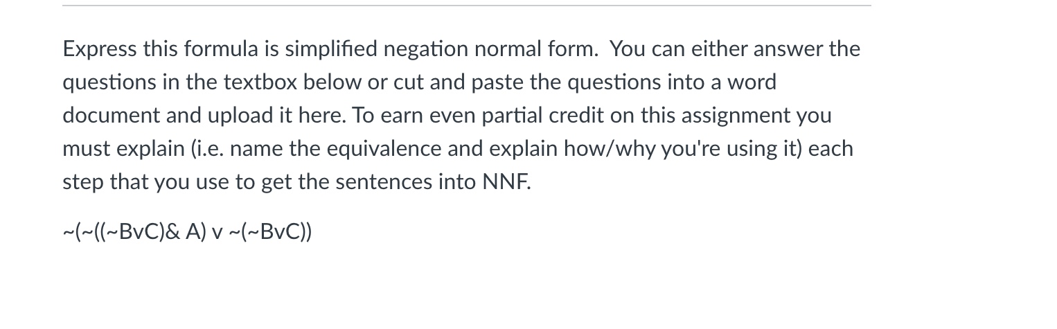 Express this formula is simplified negation
