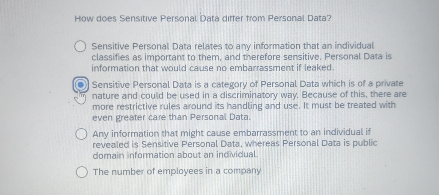 How does Sensitive Personal Data ditter trom
