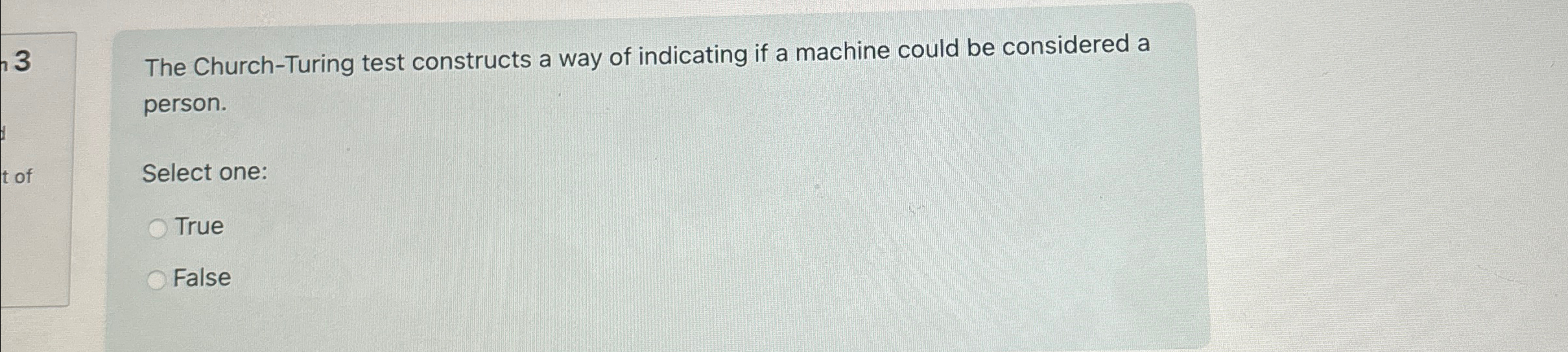3 The Church - Turing test constructs a way of