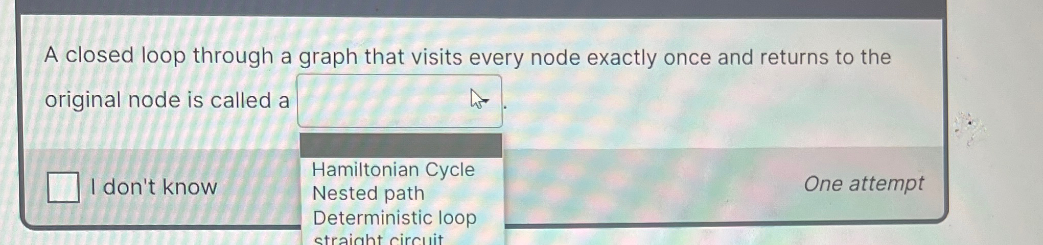 A closed loop through a graph that visits every