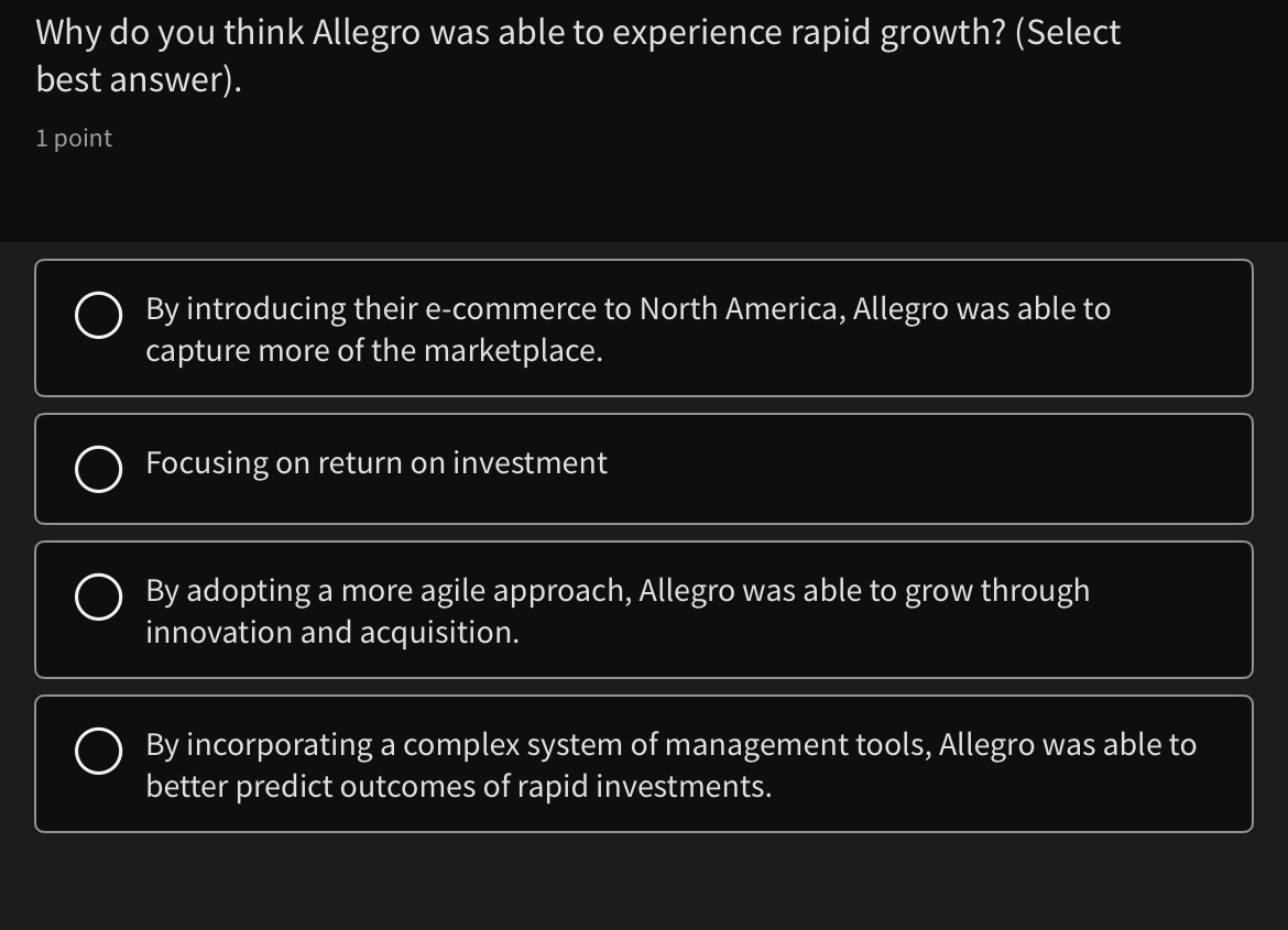 Why do you think Allegro was able to experience
