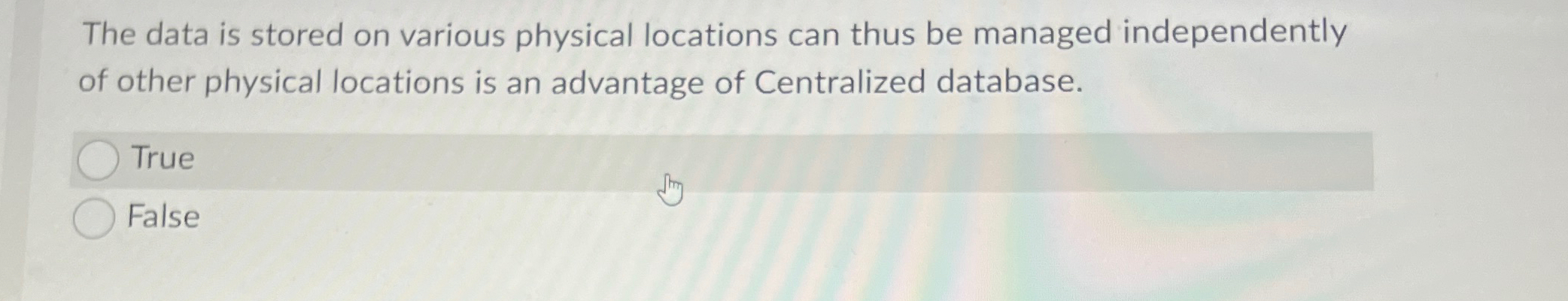 The data is stored on various physical locations