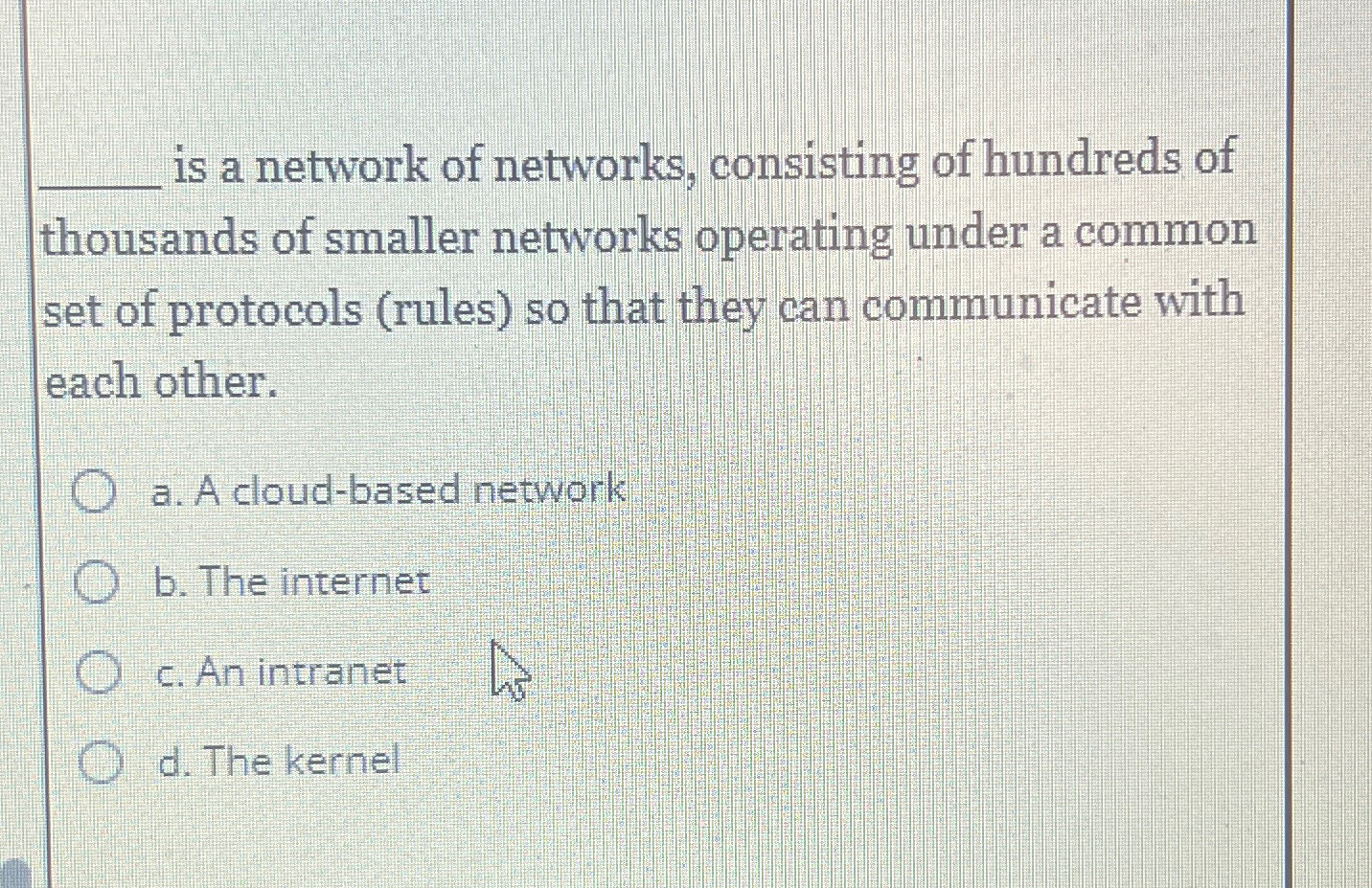 q , is a network of networks, consisting of